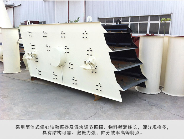 圓振動篩 采用筒體式偏心軸激振器及偏心塊調節振幅。